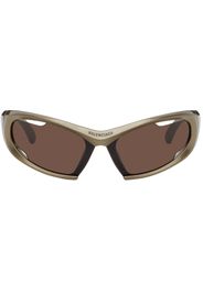 Balenciaga Brown Dynamo Rectangle Sunglasses