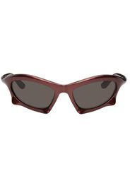 Balenciaga Burgundy Bat Rectangle Sunglasses