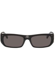 Balenciaga Black Shield Rectangle Sunglasses