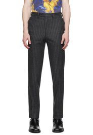 Bally Gray Striped Trousers