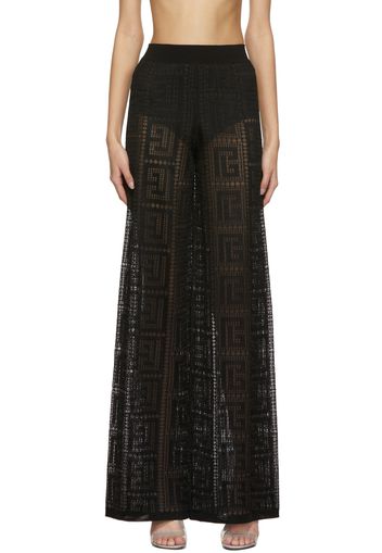 Balmain Black Knit Monogram Lounge Pants