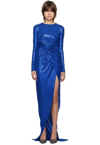 Balmain Blue Cutout Maxi Dress