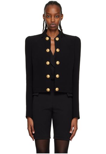 Balmain Black Open Front Blazer