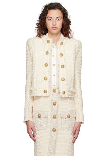 Balmain Beige Fringed Blazer