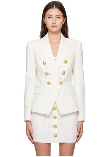 Balmain White Double-Breasted Blazer