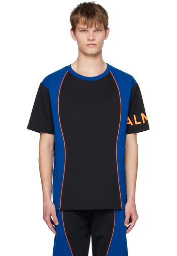 Balmain Black & Blue Paneled T-Shirt