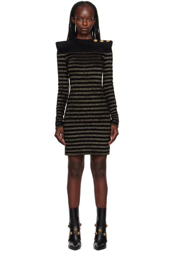 Balmain Black Striped Minidress