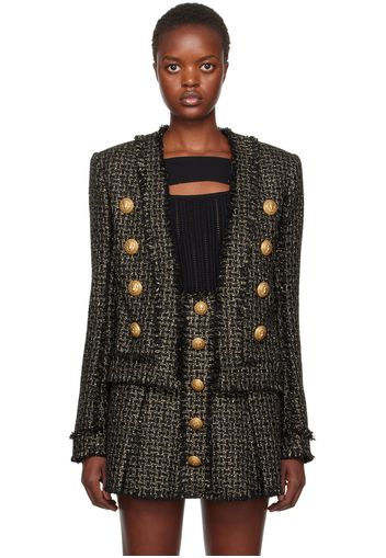 Balmain Black Open Jacket