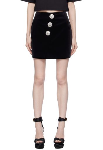 Balmain Black Asymmetric Miniskirt