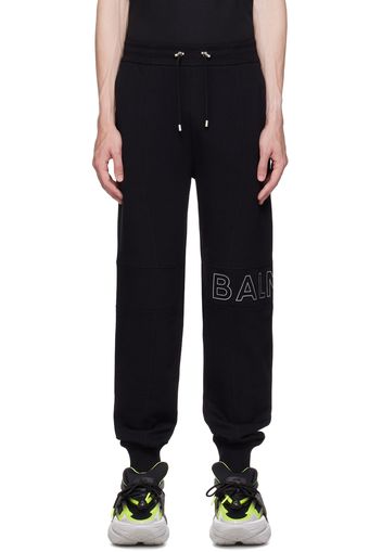 Balmain Black Embossed Sweatpants