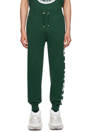 Balmain Green Printed Sweatpants