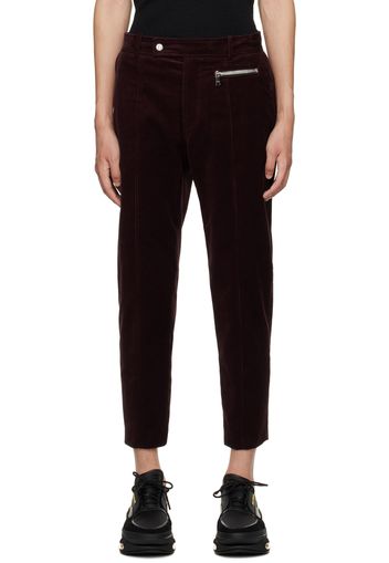 Balmain Burgundy Paneled Trousers