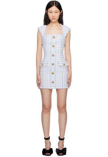 Balmain Blue & White Gingham Minidress