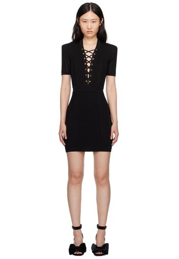 Balmain Black Laced Minidress