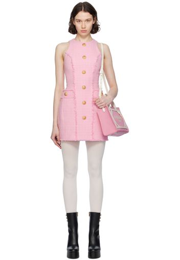 Balmain Pink Gingham Minidress