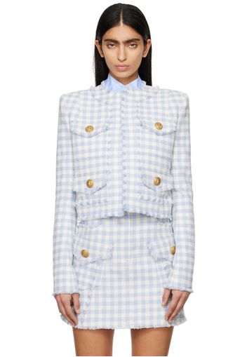 Balmain Blue & White Check Jacket