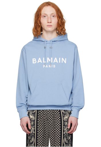 Balmain Blue Printed Hoodie