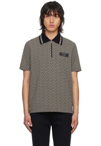 Balmain Black Monogram Polo