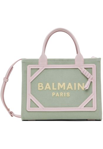 Balmain Green & Pink B-Army Small Canvas & Leather Bag