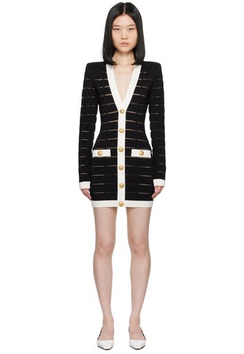 Balmain Black Two-Tone Minidress