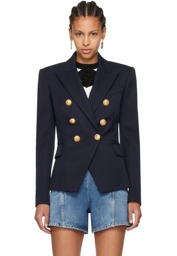 Balmain Navy Double-Breasted Blazer