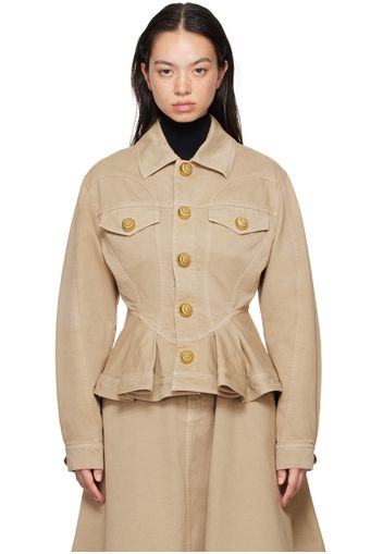 Balmain Beige Ruffled Jacket