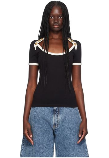 Balmain Black Button T-Shirt