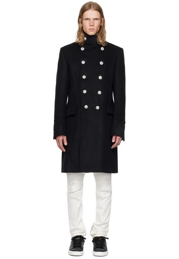 Balmain Black Double-Breasted Coat