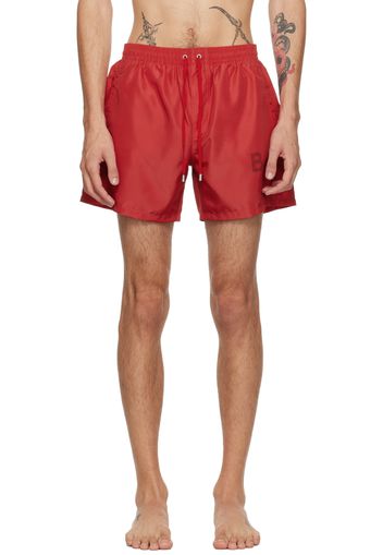 Balmain Red Printed Swim Shorts