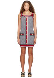 Balmain White & Black Monogram Minidress