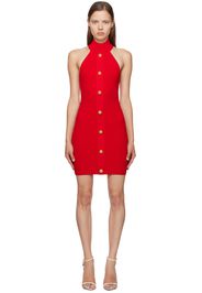 Balmain Red Halter Neck Minidress