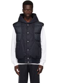 Balmain Black & Navy Monogram Puffer Vest