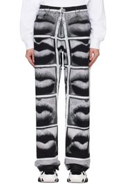 Balmain Black & White Lips Print Loose Jeans