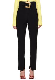 Balmain Black Stretch Belt Trousers
