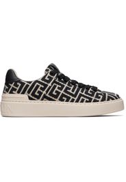 BALMAIN Black & Beige Monogram Jacquard B-Court Sneakers