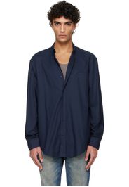 Balmain Navy Oxford Cotton Reg Shirt