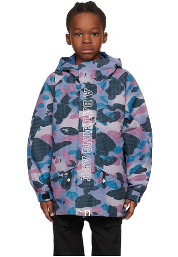 BAPE Kids Purple Grid Camo Jacket