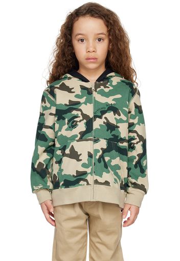 BAPE Kids Green Woodland Camo Shark Hoodie