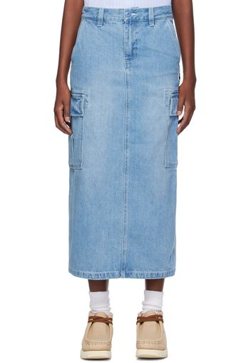 BAPE Indigo Patch Denim Cargo Midi Skirt