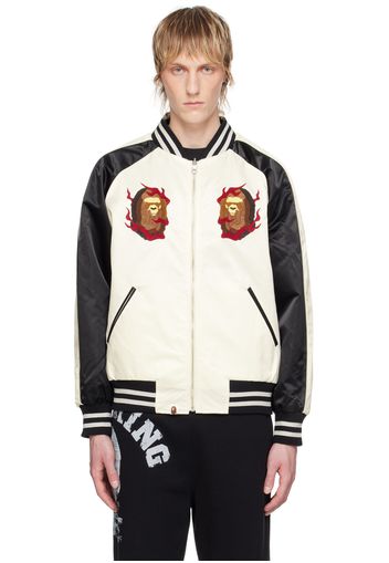 BAPE Black & Off-White Reversible Bomber Jacket