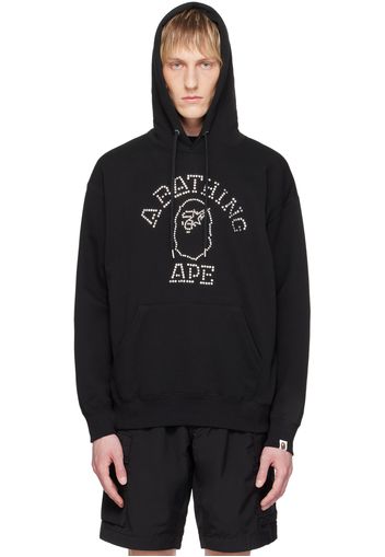 BAPE Black Rhinestone College Hoodie