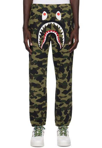 BAPE Green 1st Camo Shark Sweatpants