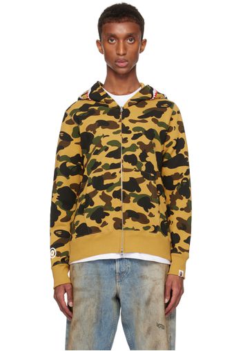 BAPE Yellow & Khaki 1st Camo 2nd Shark Full Zip Hoodie