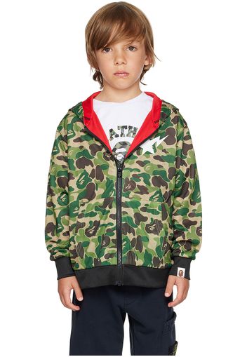 BAPE Kids Green ABC Camo Reversible Hoodie