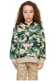 BAPE Kids Green Woodland Camo Shark Hoodie