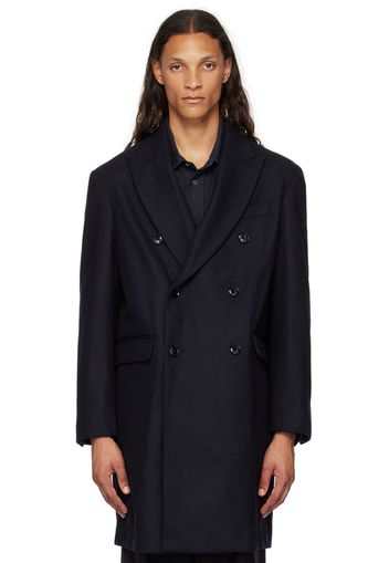 Barena Navy Double Breasted Coat