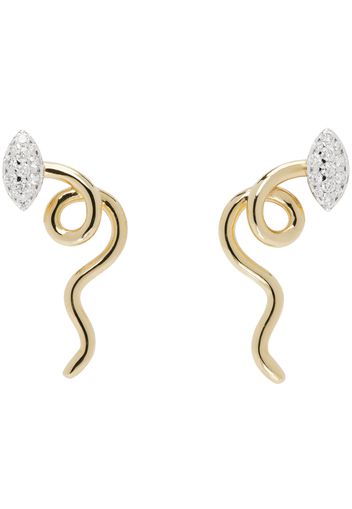 Bea Bongiasca Gold Vine Pavé Earrings