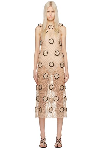 Beaufille Beige & Black Zelle Midi Dress