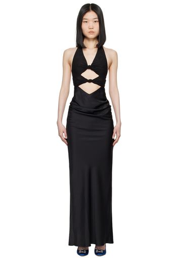 BEC + BRIDGE Black Solare Halter Maxi Dress