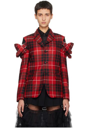 Black Comme des Garçons Red Check Blazer